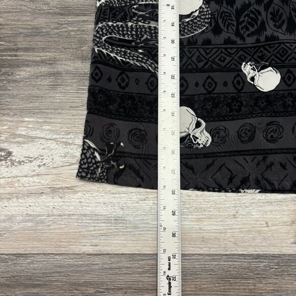 Vintage Y2K Kennington Skull Dragon Black Mens L Grunge Cybergoth Hawaiian Shirt - Picture 6 of 7